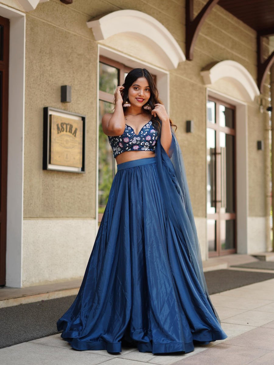 Blue Lotus Lehenga Set