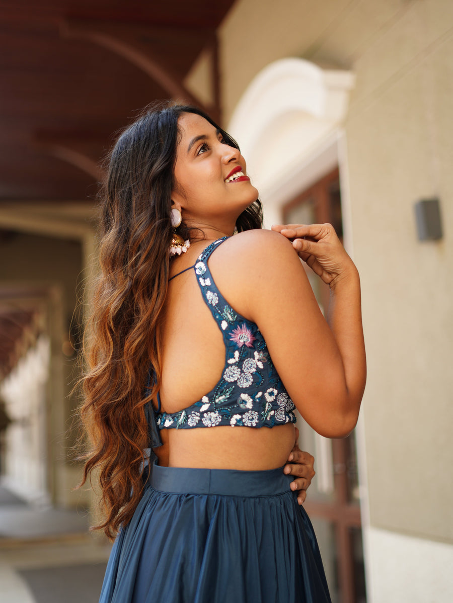 Blue Lotus Lehenga Set