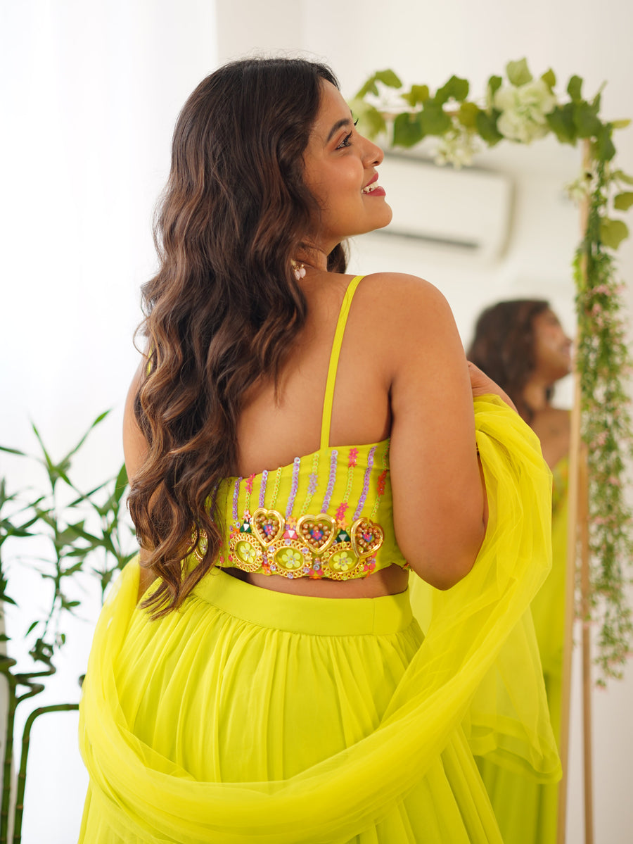Chartreuse Lehenga Set
