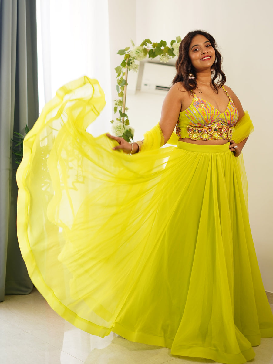 Chartreuse Lehenga Set