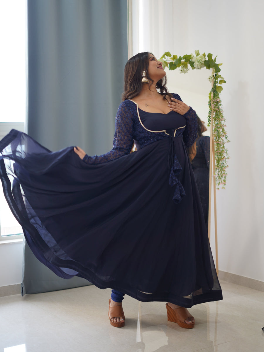 Navy Blue Anarkali