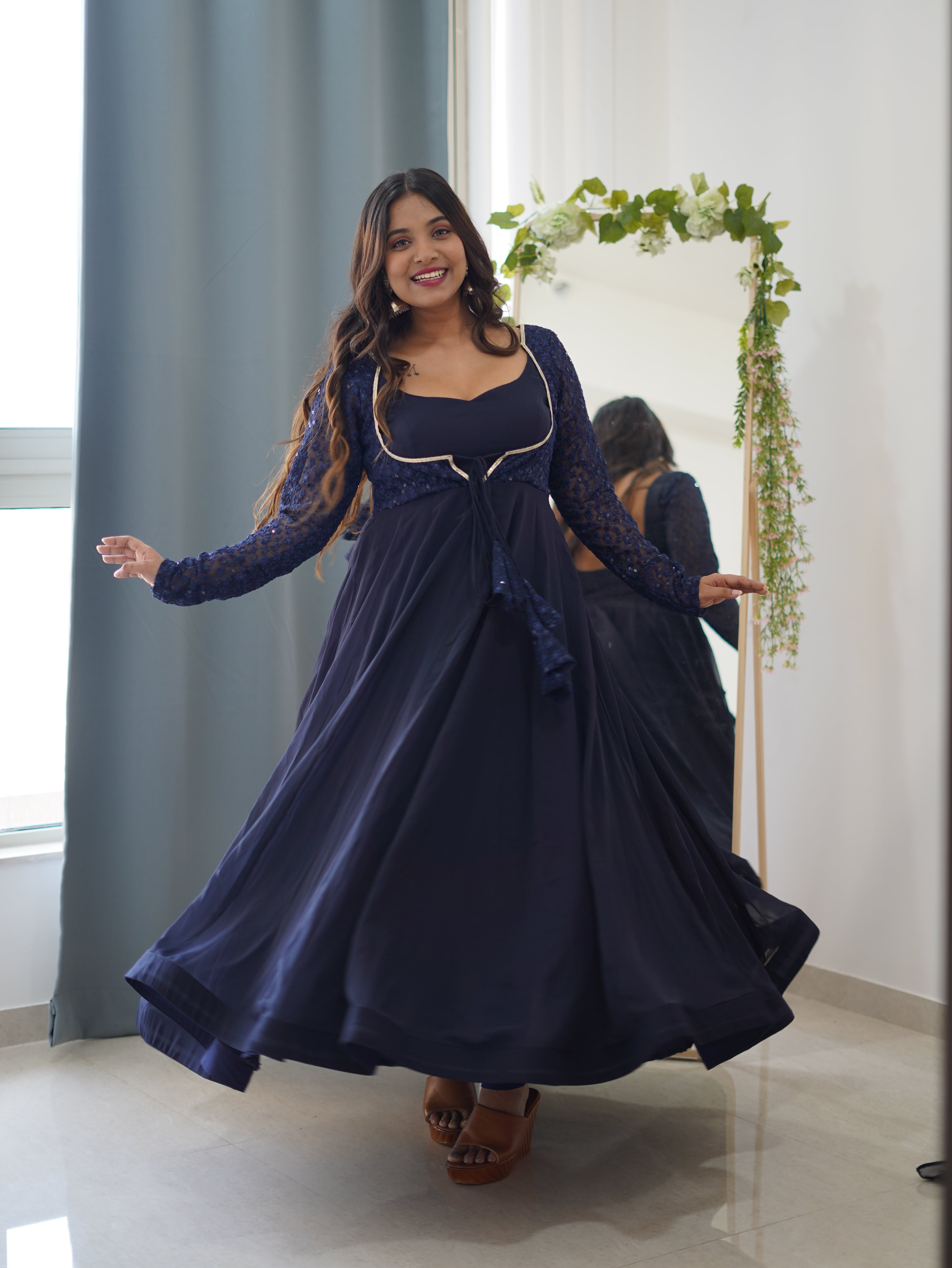 Navy Blue Anarkali May By Mini Navy Blue Anarkali May By Mini
