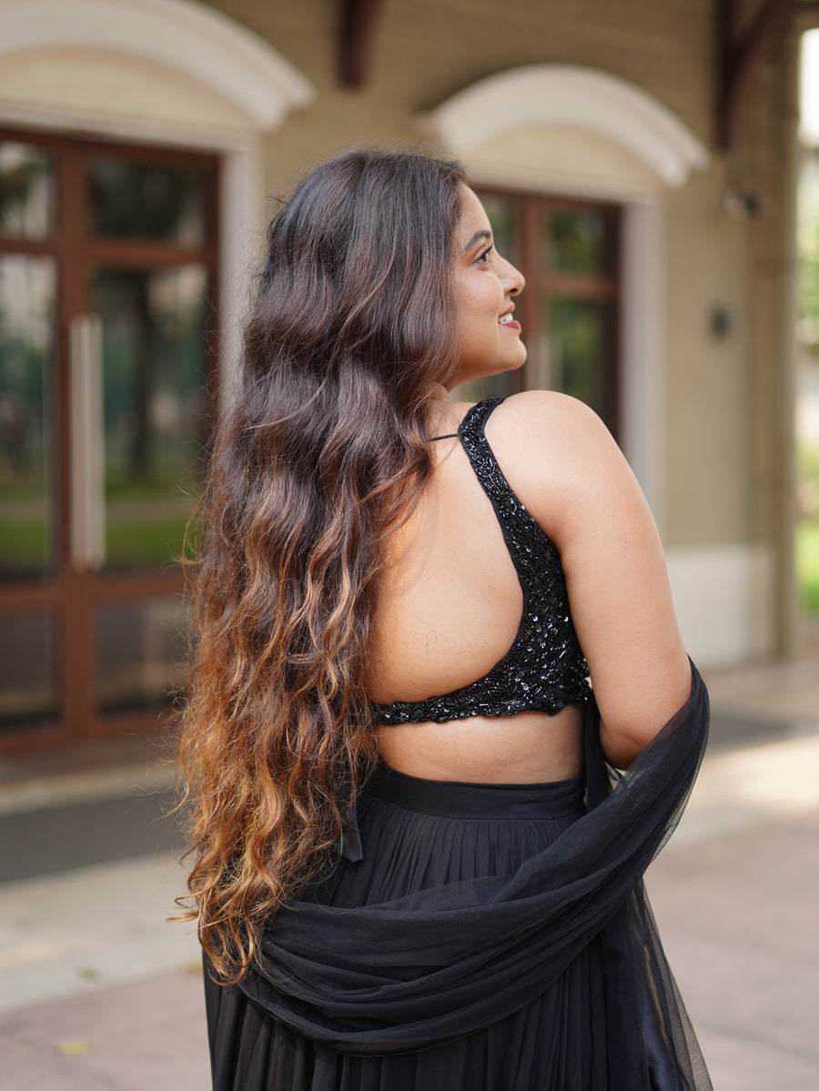 Black Onyx Lehenga Set