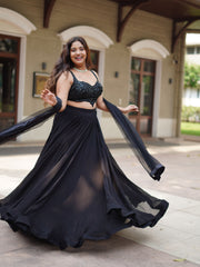 Black Onyx Lehenga Set