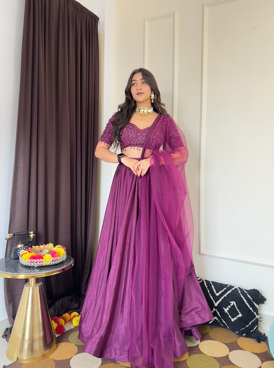 Wine Whisper Lehenga Set