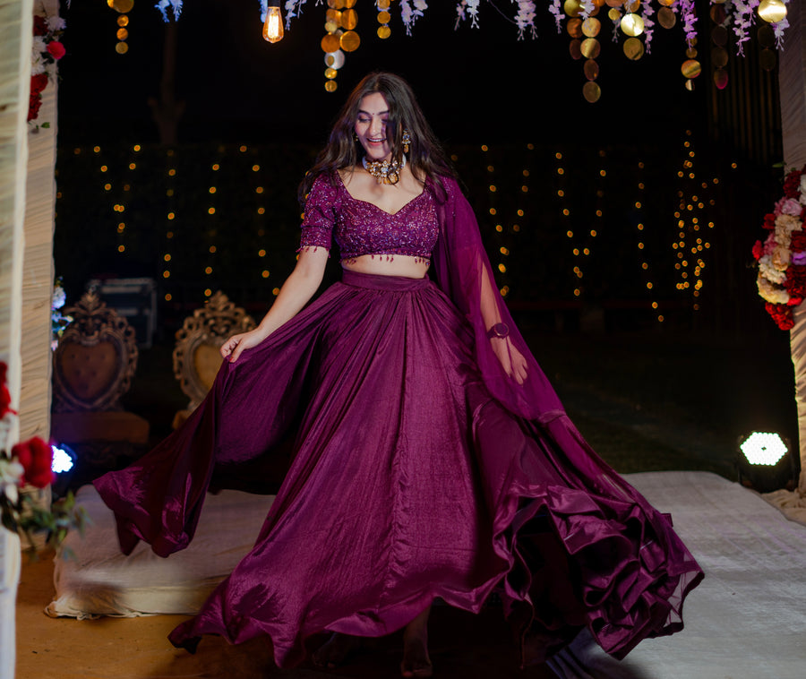 Wine Whisper Lehenga Set