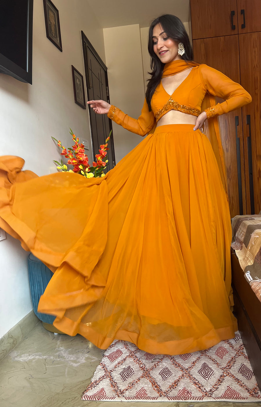 Marigold Lehenga Set