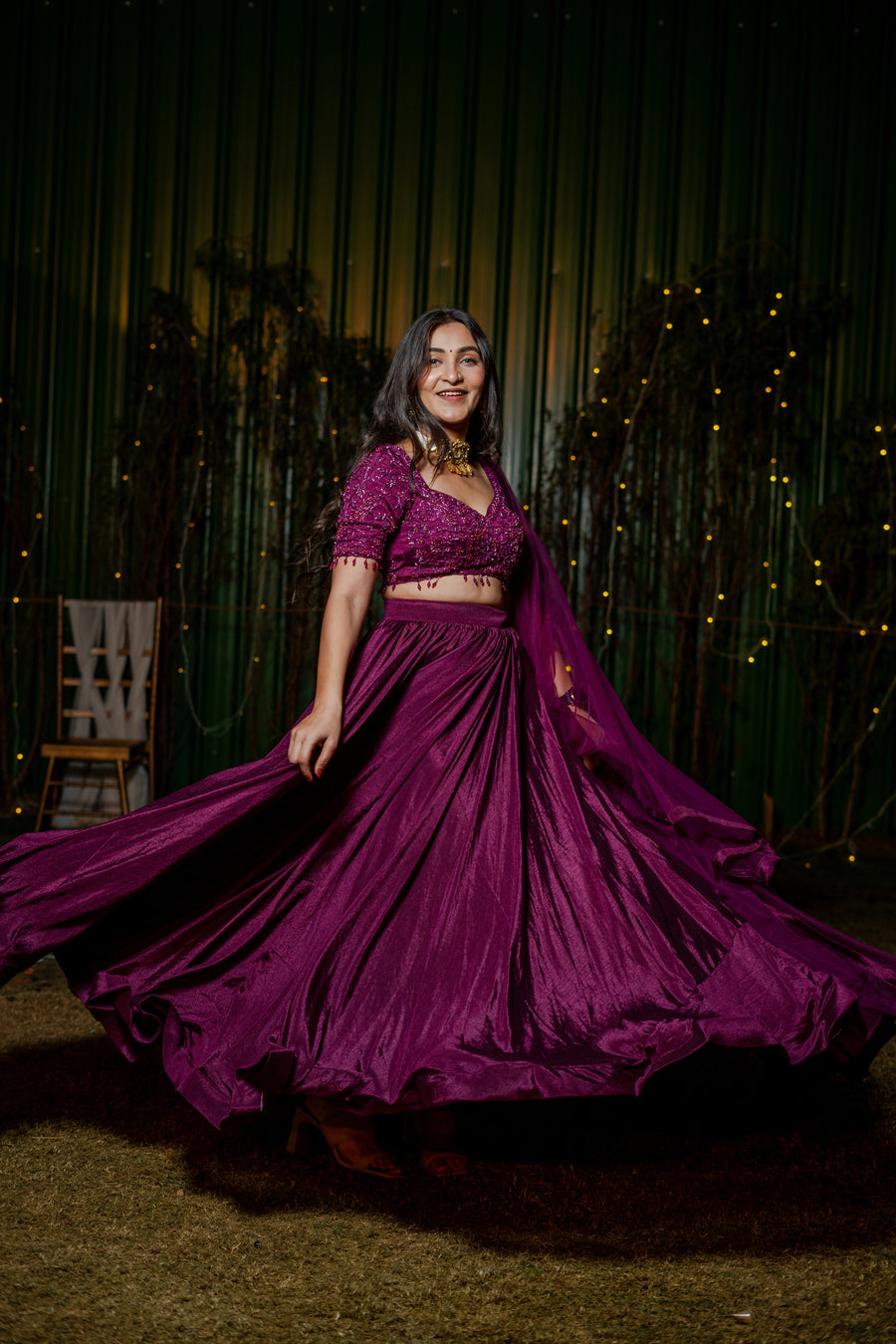 Wine Whisper Lehenga Set