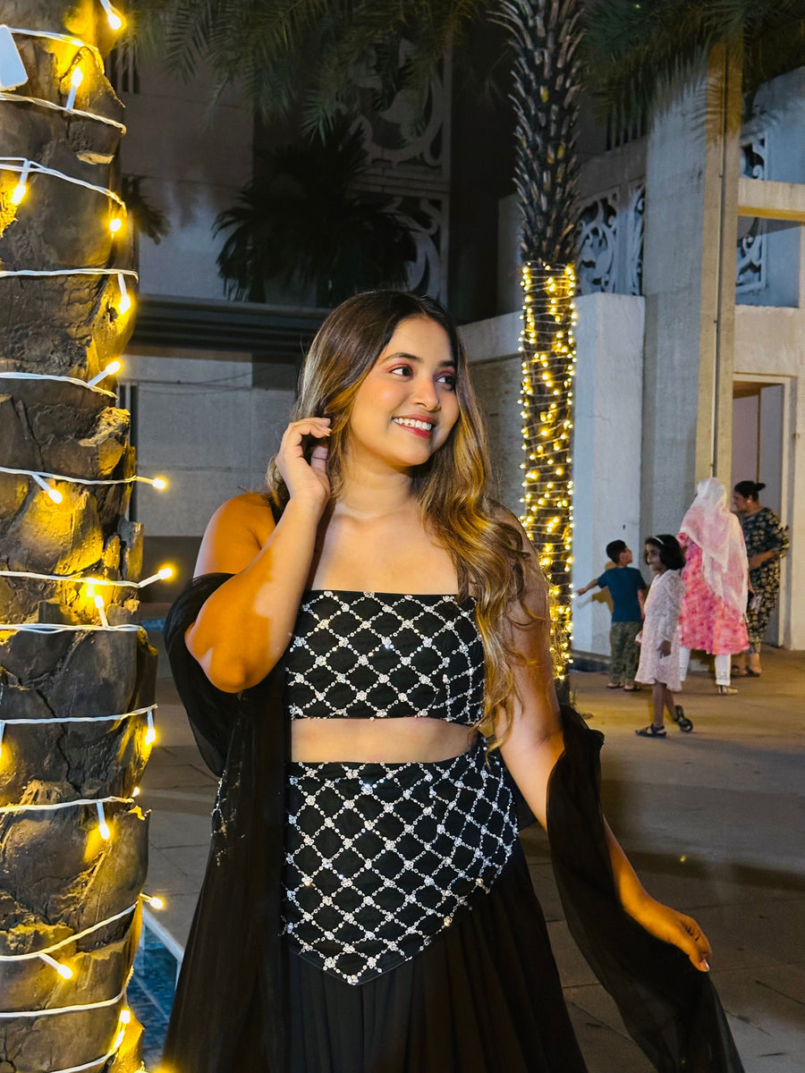 Dark Enchantment Lehenga Set